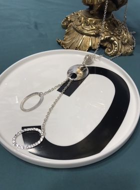 Vintage 银色长款简约不规则项链保存品