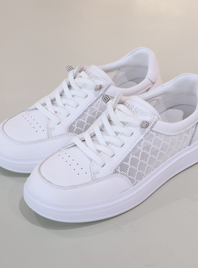 HARSON哈森女鞋 HCL250302 2025年秋款网面小白鞋 商场新品