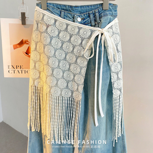 屁帘 外搭遮臀显瘦腰封半身裙配牛仔裤 2026新款 流苏腰带女百搭时尚