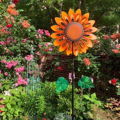 沐子哥铁艺摆件风车向日葵