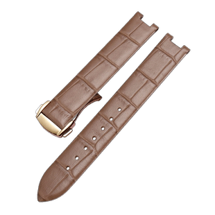 适用于OMEGA欧米茄碟飞手表带女凹口鳄鱼纹鸟巢425.68真皮表带