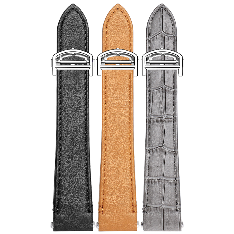 适用于卡地亚新款山度士WSSA0010快拆中号桑托斯鳄鱼纹牛皮表带男