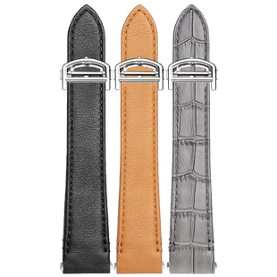 适用于卡地亚新款山度士WSSA0010快拆中号桑托斯鳄鱼纹牛皮表带男