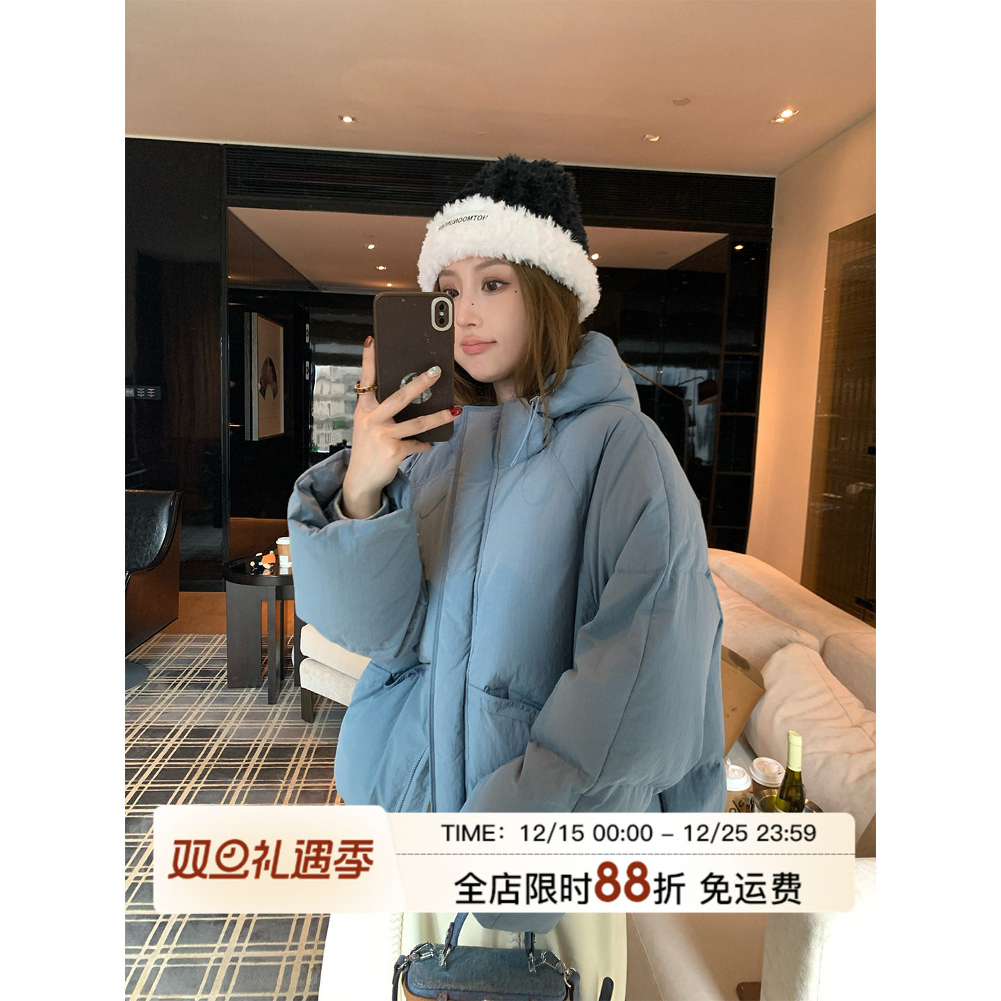 MLS 绒多多 冬季新品女高克重充绒90白鸭绒压感蓬松保暖羽绒服