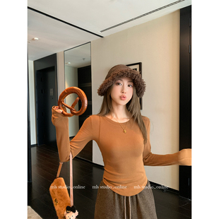 腰精战衣 打底衫 凸显好身材冬季 圆领立体剪裁软糯修身 女经典 MLS