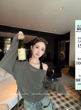 MLS 松弛lady 长期主义2026夏季新款女微透侧边抽绳T恤工字背心