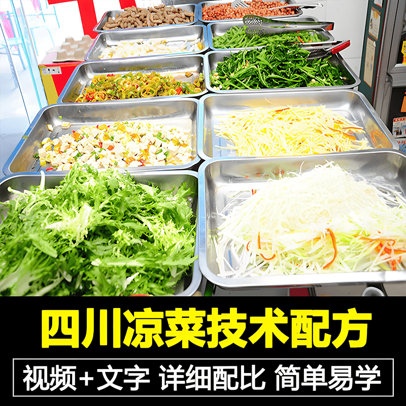 摆地摊街边特色自选拌凉菜小菜制作小吃技术配方教程培训视频教学
