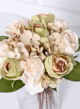 仿真苞芯玫假花绢花 家居装饰品客厅餐桌绣球花摆设婚庆手捧花