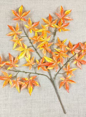 加拿大树叶红枫叶仿真树叶树枝过胶树叶枫树叶杨树叶园林装饰树叶