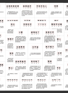 62张简约网络热词贴纸笔记本电脑手账本手机壳水杯装饰防水贴画