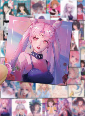 50张糖果系少女心个性手账贴纸装饰水杯笔记本电脑素材防水贴画