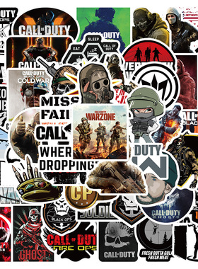 100张游戏使命召唤COD贴纸笔记本电脑手机壳手账本iPad装饰贴画
