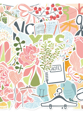 49张阳光小贴纸手机壳手账本水杯笔记本电脑iPad装饰防水DIY贴画