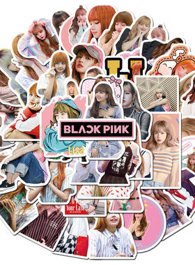 50张BLACKPINK成员LISA贴纸女歌手笔记本行李箱涂鸦pvc防水贴画