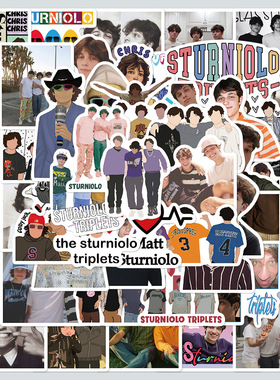 50张网红Sturniolo Triplets贴纸行李箱笔记本电脑跨境装饰贴画