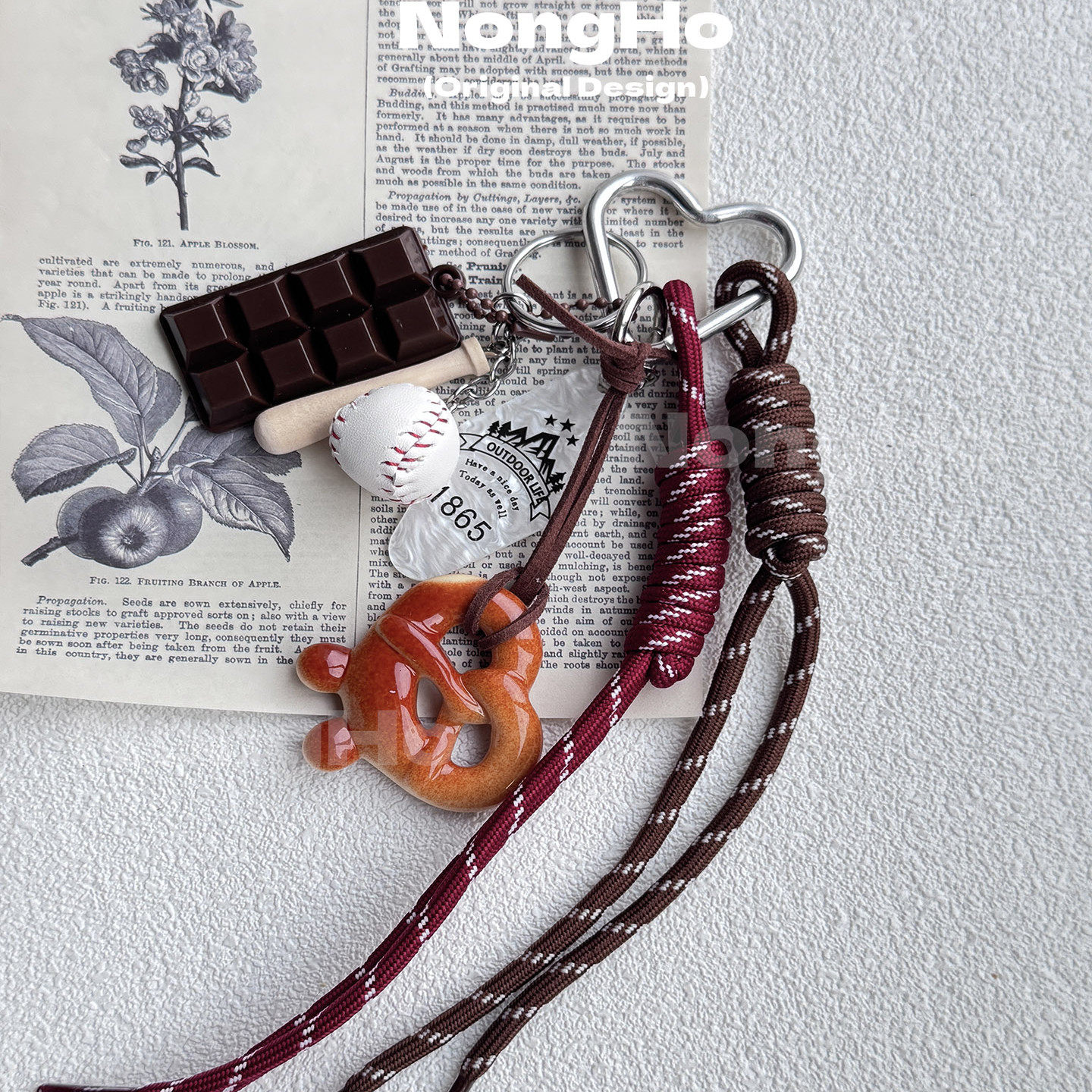 原创包挂棒球棍面包miu系挂件