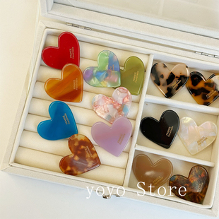 日韩复古爱心鸭嘴夹女侧边简约高级感碎发夹气质可爱刘海夹子头饰