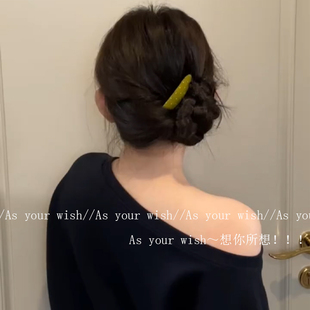 丝绒波点倒插梳新款 韩系氛围感日常休闲发梳百搭气质丸子头发饰