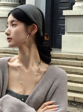 日常外戴宽边发箍女新款压发高颅顶灰色百搭发带发氛围感旅行头箍