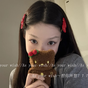 可爱蝴蝶结发夹女新款 甜美少女心刘海夹前额碎发边夹发卡发饰头饰