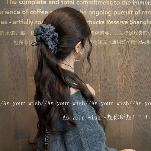 韩系波点蝴蝶结香蕉夹半扎马尾
