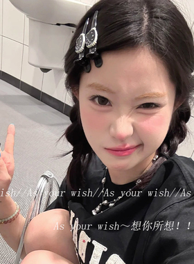 甜美韩系黑皮猫咪发夹八字刘海夹卡通小猫碎发侧边夹子鸭嘴夹发饰