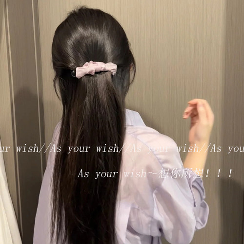 紫色有韵味~网纱褶皱高马尾发夹