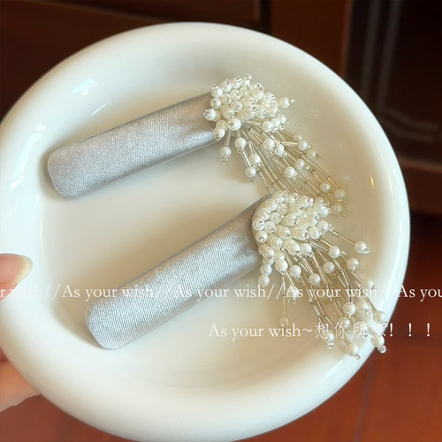 韩系缎面闪闪流苏手作刘海BB夹