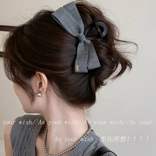 韩系时髦西装 发夹后脑勺盘发大号鲨鱼夹发饰 蝴蝶结抓夹女2025新款