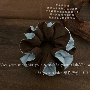 双拼莫兰迪立体小蛮腰发圈秋冬新款 复古百搭大肠发圈气质发绳 法式