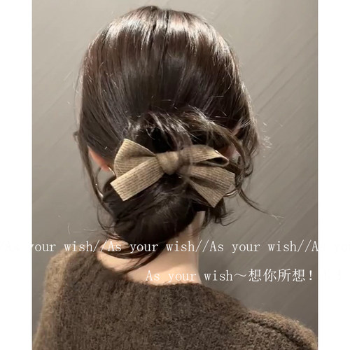 复古针织蝴蝶结高弹力发圈