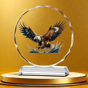 大鹏展翅水晶摆件贺礼送长辈摆台客厅玄关祝福生日装饰乔迁搬新家