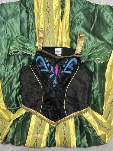 Disney冰雪奇緣扮演出服迪士尼安娜公主裙加冕Anna costume