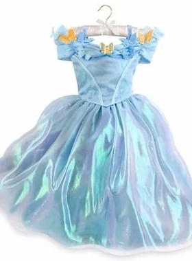 特价現貨美國迪士尼公主礼服女童连衣裙cinderella灰姑娘公主裙