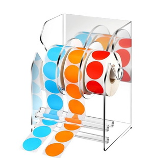 亚克力3格贴纸分配器贴纸标签架贴纸签卷支架放置贴纸收纳架