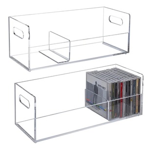 亚克力桌面CD可叠堆分格收纳架办公室书桌置物架书本小本子整理架