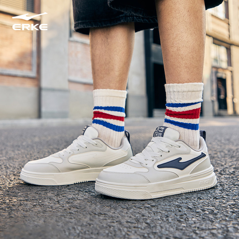 鸿星尔克板鞋小白鞋春季新款鞋子空军一号男鞋休闲百搭厚底运动鞋