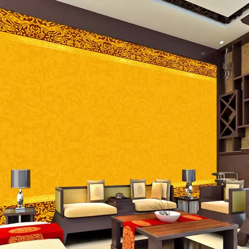 藏族藏式吉祥八宝图壁画中式酒店佛台客厅沙发背景墙佛堂唐卡壁纸