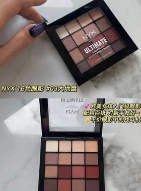 Bingo 自然的彩妆 欧美妆专用眼影盘16色大地色哑光细闪孕妇可用