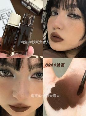 Bingo自然的彩妆 欧美风棕色唇釉 雾面哑光咖啡巧克力色小众口红
