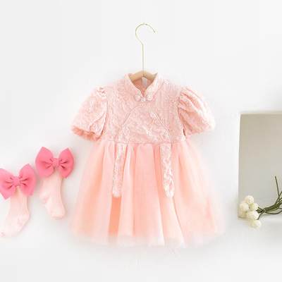 Baby Girl Summer Thin Dress Mesh Spliced Summer Girl Dress