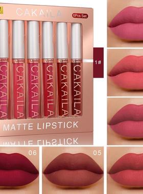 6PCS Set Of Boxes Velvet Matte Lipstick Lasting Non-stick Li