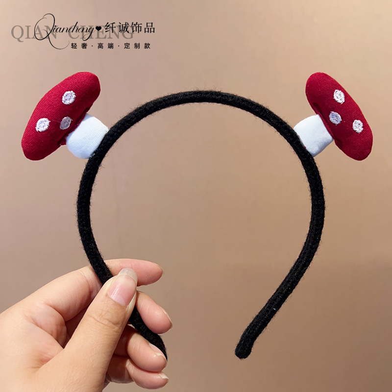 纤诚发箍布艺卡通蘑菇发饰