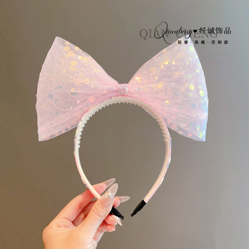 2025新款亮片大蝴蝶结发箍