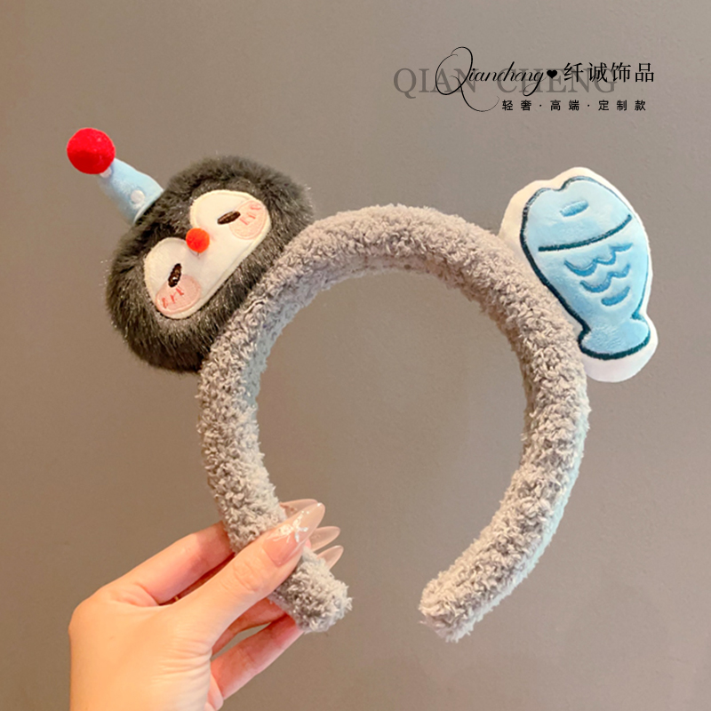 可爱企鹅小鱼发箍萌趣创意头箍