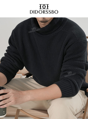 DIDORSSBO秋季新款韩版宽松纯色时尚百搭套头高领针织衫毛衣605