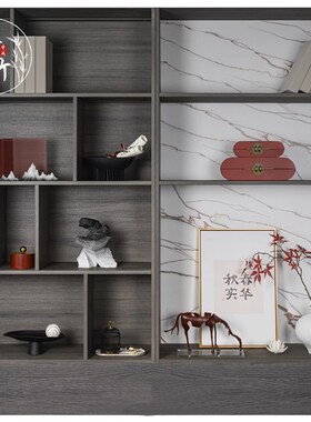 精选新中式样板间k书房软装饰品摆件书桌书柜客厅桌面摆放装饰画