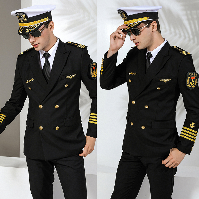 新选海员制服套装西装男游艇船长制服美海员晚宴常服X演出服表演