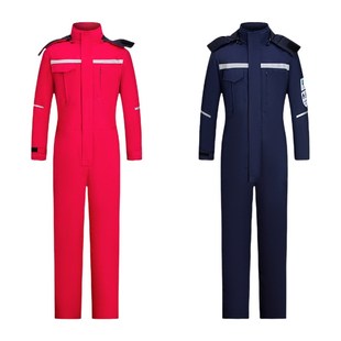 人气冬季户外防静电连体棉服x中海油防寒保暖一体特种阻燃工作服