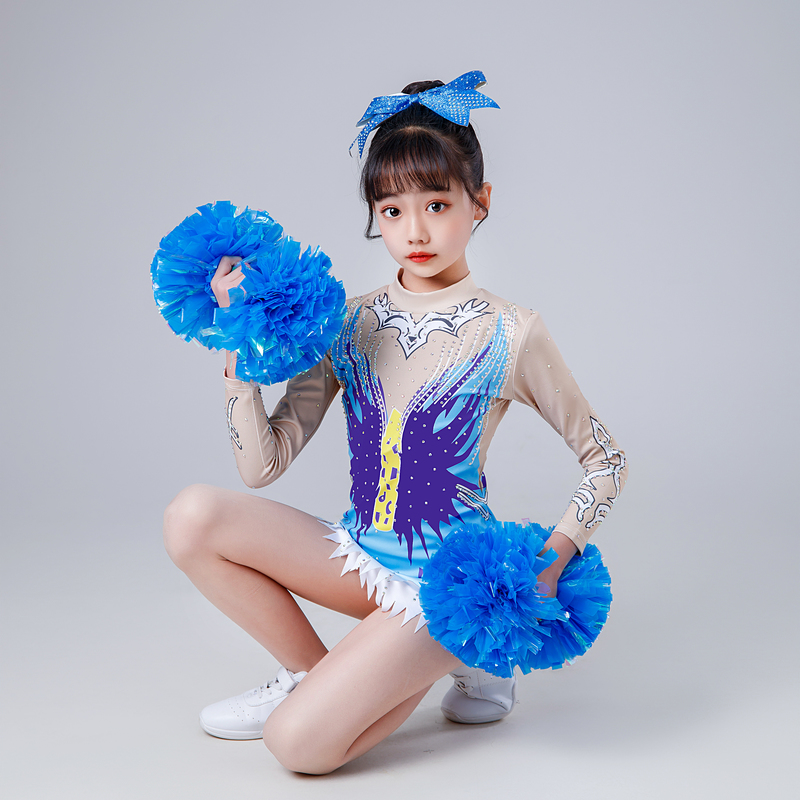 新选啦啦队服女儿童演出服啦啦z操舞蹈比赛服运动会健美操表演服